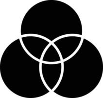 icône de glyphe de diagramme de venn vecteur