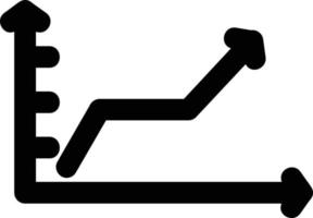 icône de glyphe de graphique à lignes montantes vecteur