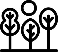 icône de ligne paysage arbre vecteur