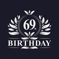 Logo du 69e anniversaire, célébration de l'anniversaire de 69 ans. vecteur