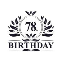 Logo d'anniversaire de 78 ans, célébration du 78e anniversaire. vecteur