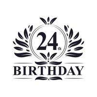 Logo d'anniversaire de 24 ans, célébration du 24e anniversaire. vecteur