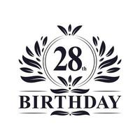 Logo d'anniversaire de 28 ans, célébration du 28e anniversaire. vecteur