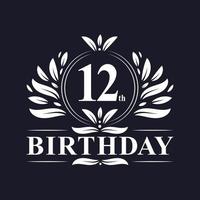 Logo d'anniversaire de 12 ans, célébration du 12e anniversaire. vecteur