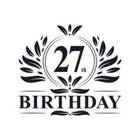 Logo d'anniversaire de 27 ans, célébration du 27e anniversaire. vecteur