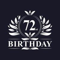 Logo du 72e anniversaire, célébration de l'anniversaire de 72 ans. vecteur