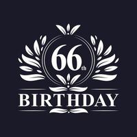 Logo du 66e anniversaire, anniversaire de 66 ans. vecteur