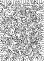 fond de page de livre de coloriage doodle vecteur