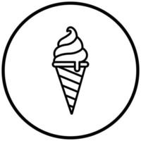 style d'icône de crème glacée vecteur