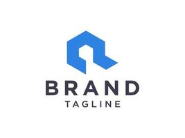 logo moderne de la lettre initiale r. style origami de formes géométriques bleues avec ligne isolée sur fond blanc. utilisable pour les logos d'entreprise et de marque. élément de modèle de conception de logo vectoriel plat.