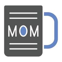 style d'icône de tasse de maman vecteur