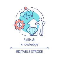 icône de concept de compétences et de connaissances. consultant en affaires. capacité à l'éducation. entrepreneur à succès. illustration de la ligne mince de l'idée de développement personnel. dessin de contour isolé de vecteur. trait modifiable vecteur