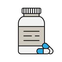 icône de couleur de bouteille de pilules. illustration vectorielle isolée vecteur