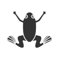 icône de glyphe de grenouille. symbole de la silhouette. crapaud. espace négatif. illustration vectorielle isolée vecteur