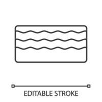 icône linéaire de matelas en mousse à mémoire de forme. illustration de la ligne mince. rembourrage de matelas élastique, doux et moulant. symbole de contour. dessin de contour isolé de vecteur. trait modifiable vecteur