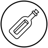 message dans un style d'icône de bouteille vecteur