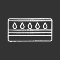 icône de craie de matelas d'eau. lit à eau. matelas de flottaison. literie. illustration de tableau vectoriel isolé
