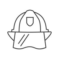 icône linéaire de casque de pompier. casque. illustration de la ligne mince. symbole de contour. dessin de contour isolé de vecteur