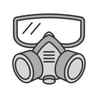 icône de couleur de respirateur. masque à gaz. équipement de lutte antiparasitaire. illustration vectorielle isolée vecteur