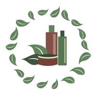 cosmétiques écologiquement propres avec des ingrédients naturels. logo, publicité. vecteur