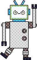 robot de dessin animé de style bande dessinée vecteur