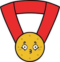 médaille d'or de dessin animé mignon vecteur