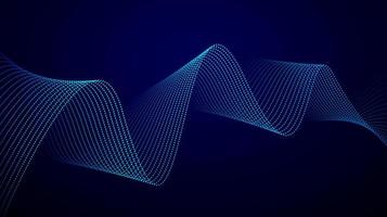 conception abstraite d'ondes de particules dynamiques. fond sombre avec des points fluides flous. vecteur