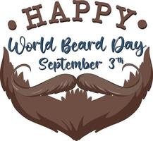bannière du 3 septembre de la journée mondiale de la barbe vecteur