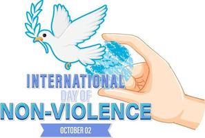 conception de l'affiche de la journée internationale de la non-violence vecteur