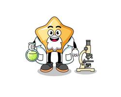 mascotte de star en tant que scientifique vecteur