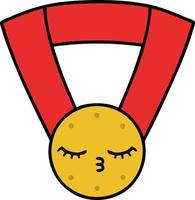 médaille d'or de dessin animé mignon vecteur