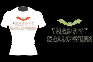 conception de t-shirt joyeux halloween chauve-souris vecteur