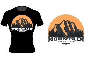 conception de t-shirt rétro de la faune de la forêt de montagne vecteur