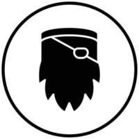 style d'icône de barbe de pirate vecteur