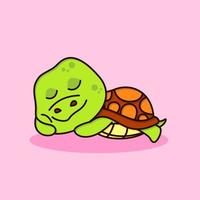 illustration d'icône de vecteur de dessin animé de tortue mignonne. style de dessin animé plat