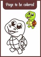 livre de coloriage pour les enfants. tortue vecteur