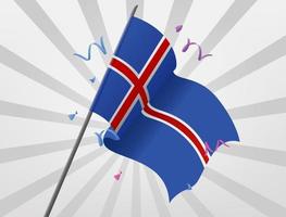 le drapeau de célébration de l'islande vole à haute altitude vecteur