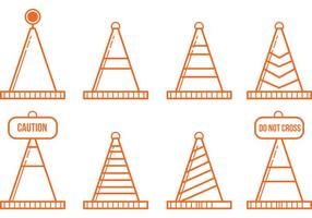 Vecteurs d'icône de cône d'orange vecteur