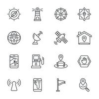 jeu d'icônes de navigation. éléments de vecteur de symbole de pack de navigation pour le web infographique
