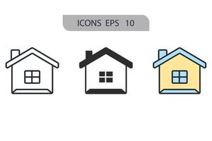 éléments de vecteur de symbole d'icônes d'accueil pour le web infographique