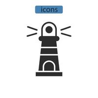 phare icônes symbole vecteur éléments pour infographie web
