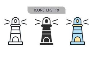 phare icônes symbole vecteur éléments pour infographie web