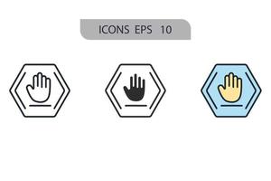 arrêter les éléments de vecteur de symbole d'icônes pour le web infographique