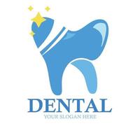 icône de blanchiment des dents. logo dentaire avec des slogans supplémentaires à votre guise vecteur