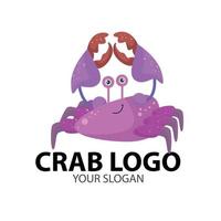 mascotte de crabe pour le logo du restaurant de fruits de mer, pouvez-vous ajouter votre slogan vecteur
