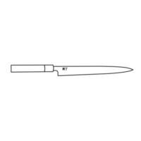 couteau japonais contour icône illustration sur fond blanc vecteur