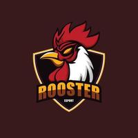 création de logo de mascotte tête de coq pour esport vecteur