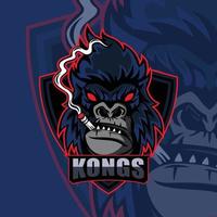création de logo de mascotte tête de gorille pour esport