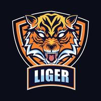 création de logo de mascotte tête de tigre pour esport vecteur