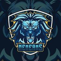 création de logo de mascotte tête de lion pour esport vecteur